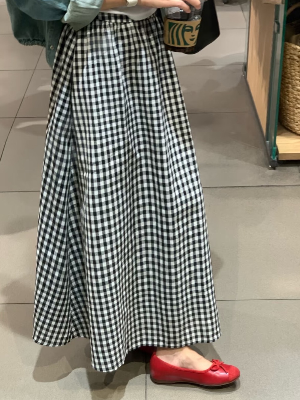 EllenTracy Gingham skirt M